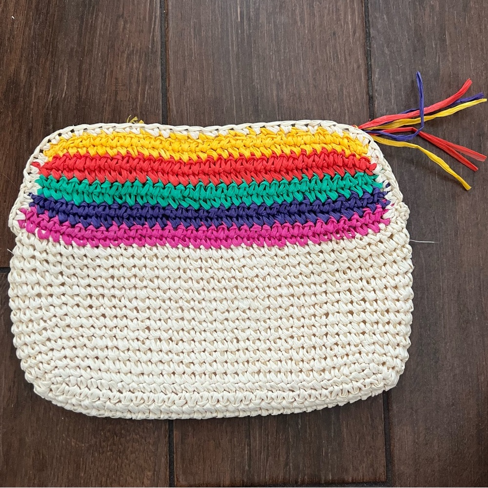 Carpetbags of America Rainbow Straw Clutch Purse